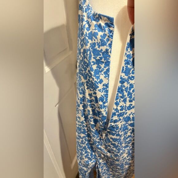 Zara Blue and White Floral Cutout Dress - Picture 8 of 12